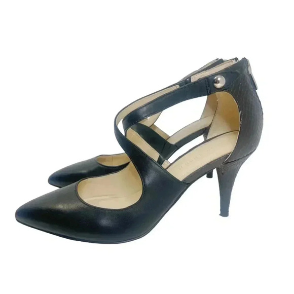 Marc Fisher MFKalayne Black Leather Pointed Toe Heel Size 8 - Picture 1 of 11